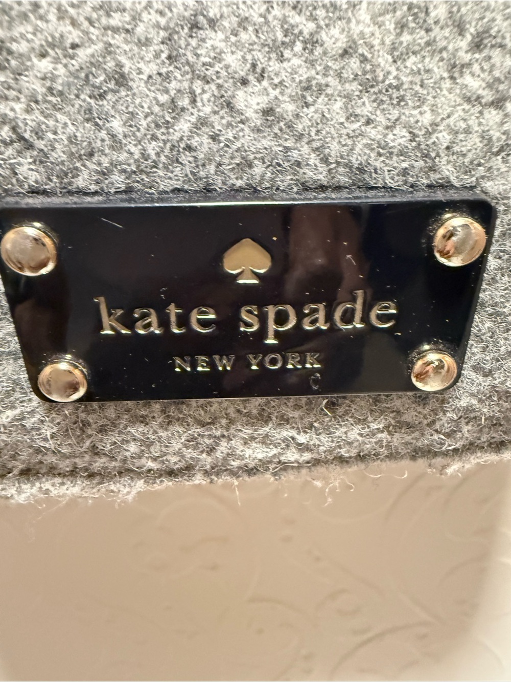 Kate Spade Raleigh Walker Park Gray Wool Crossbody Shoulder Bag - Picture 7 of 11